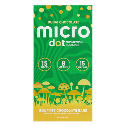 Micro Dot Mushroom Squares Gourmet Chocolate Bar 8g