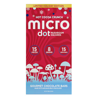 Micro Dot Mushroom Squares Gourmet Chocolate Bar 8g