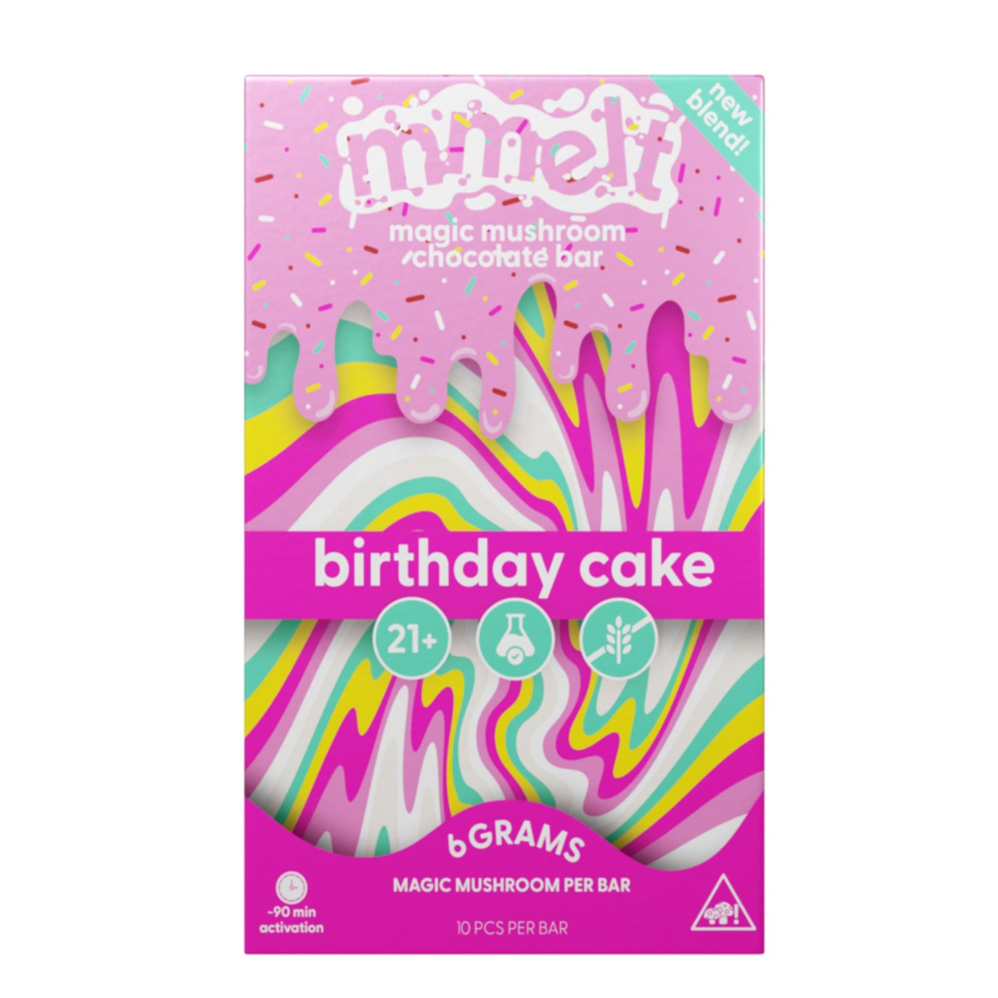 Cali Extrax Mmelt Mushroom Birthday Cake Chocolate Bar 6g