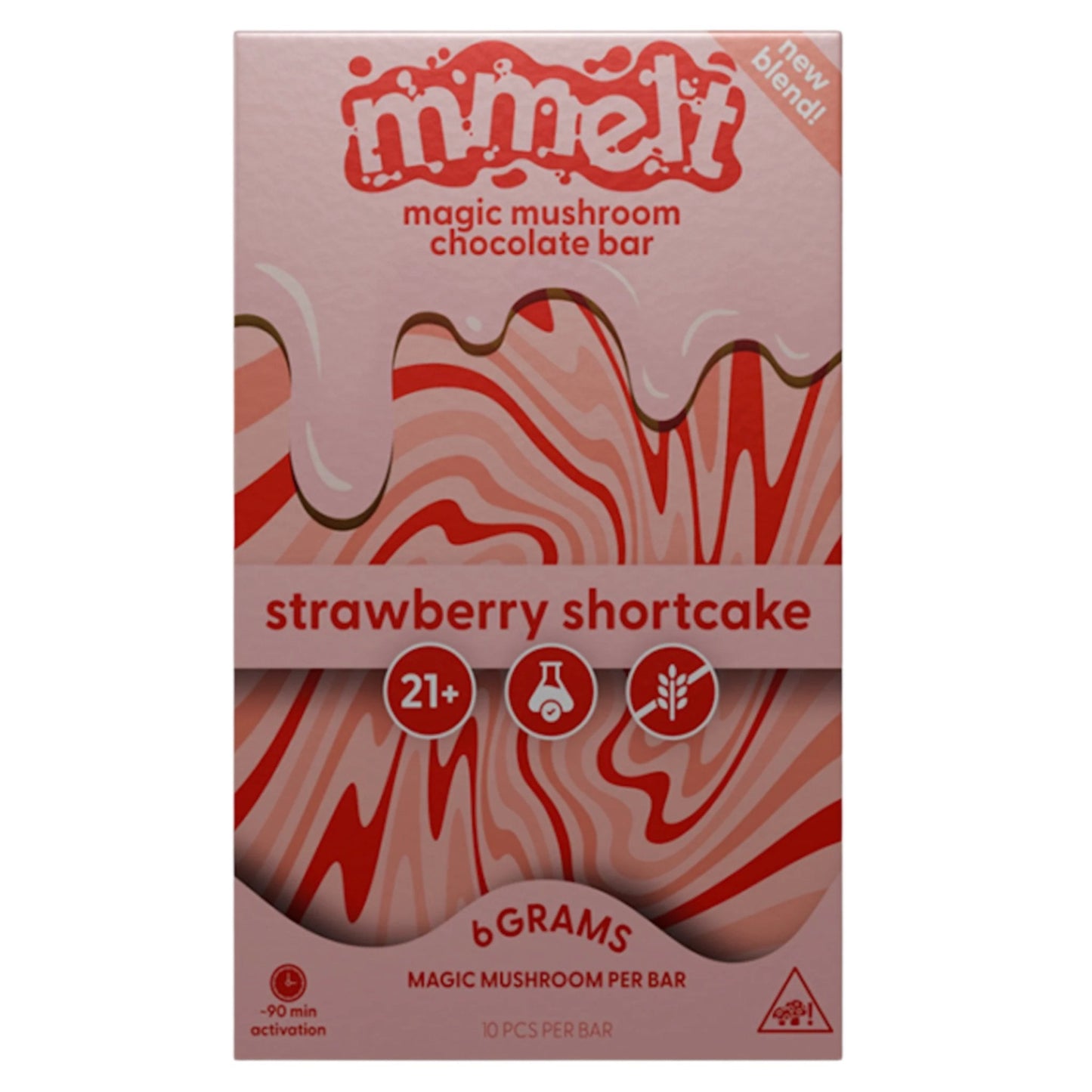 Mmelt Magic Mushroom Strawberry Shortcake Chocolate Bar 6g