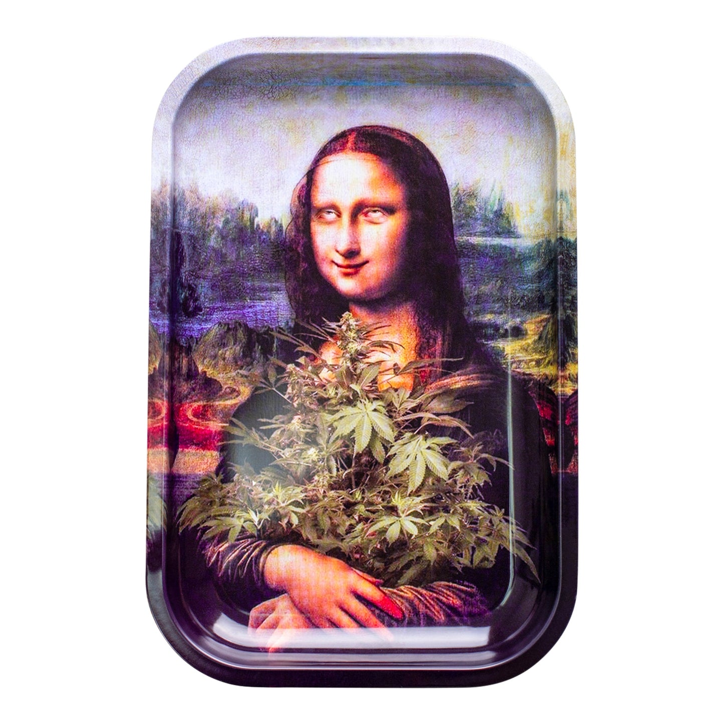 V Syndicate Mona Lisa Metal Rolling Tray 11in