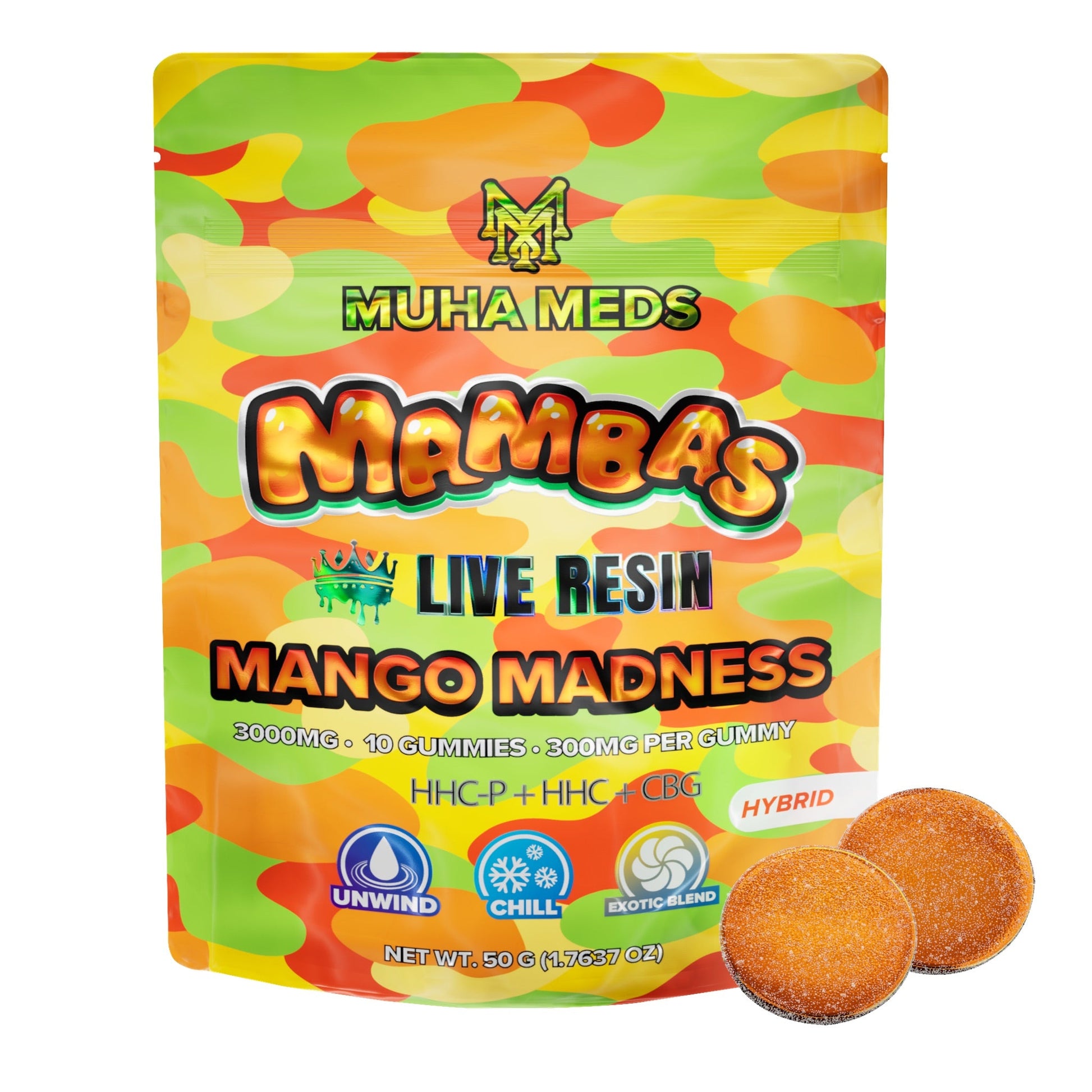 Muha Meds Live Resin Mango Madness Gummies 3000mg