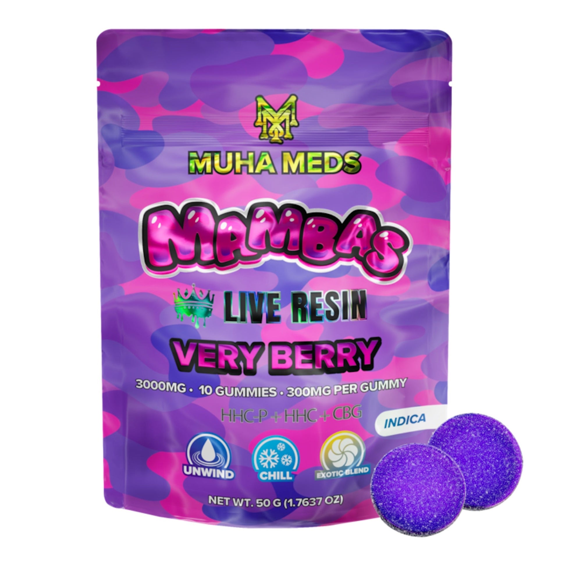 Muha Meds Live Resin Very Berry Gummies 3000mg