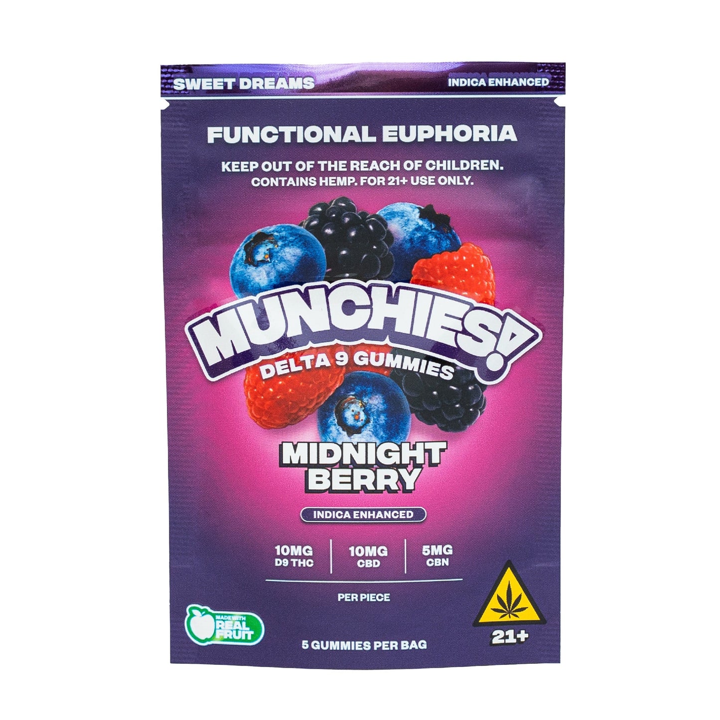 MUNCHIES! Functional Euphoria Delta 9 Boosted Gummies 5ct