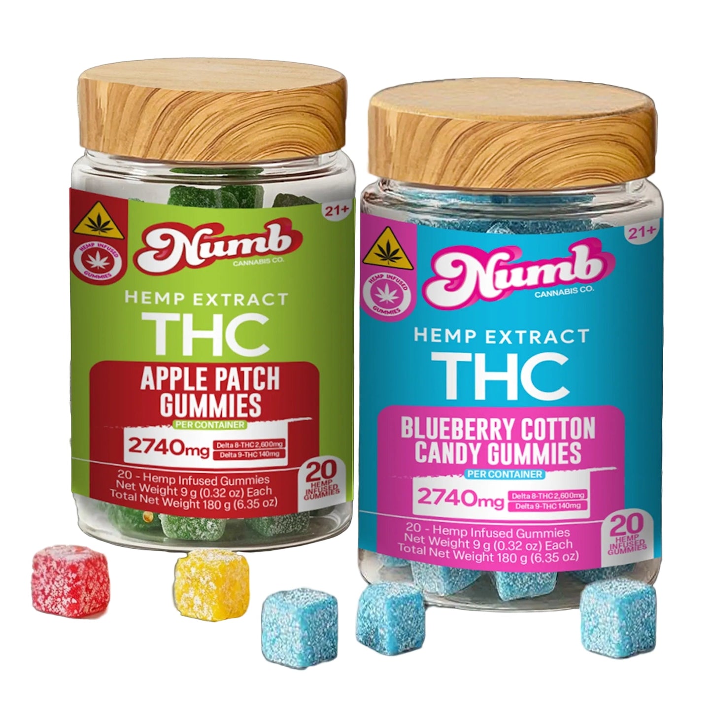 Numb Cannabis Co Delta 8 + Delta 9 THC Gummies 2740mg 20ct
