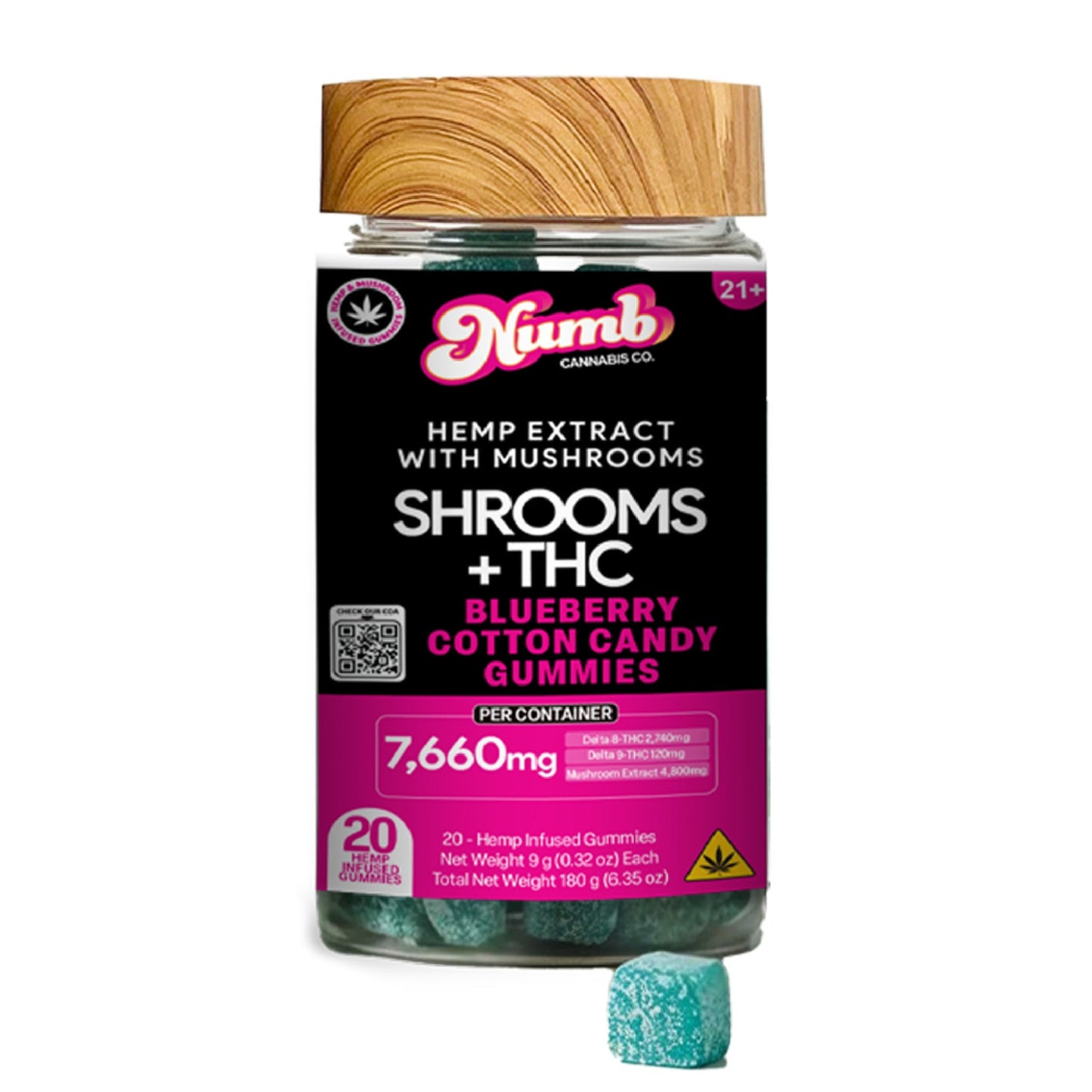 Numb Shroom + THC Blend Gummies 7660mg