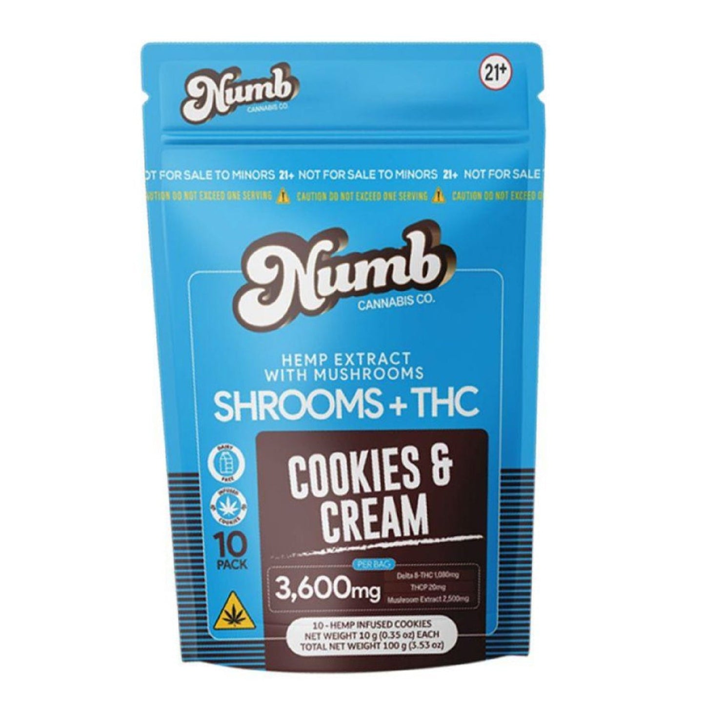 Numb Shrooms THC-A + THC-P Cookies 3600mg 10ct