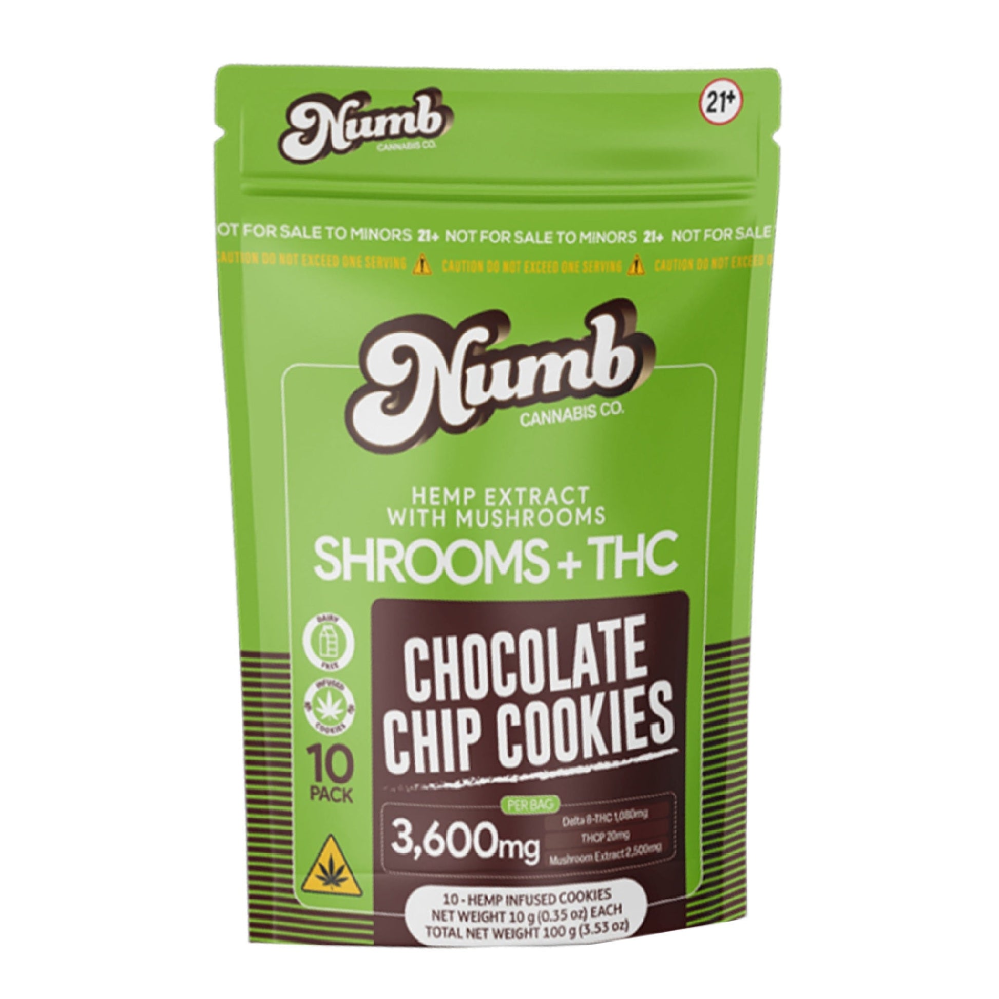 Numb Shrooms THC-A + THC-P Cookies 3600mg 10ct