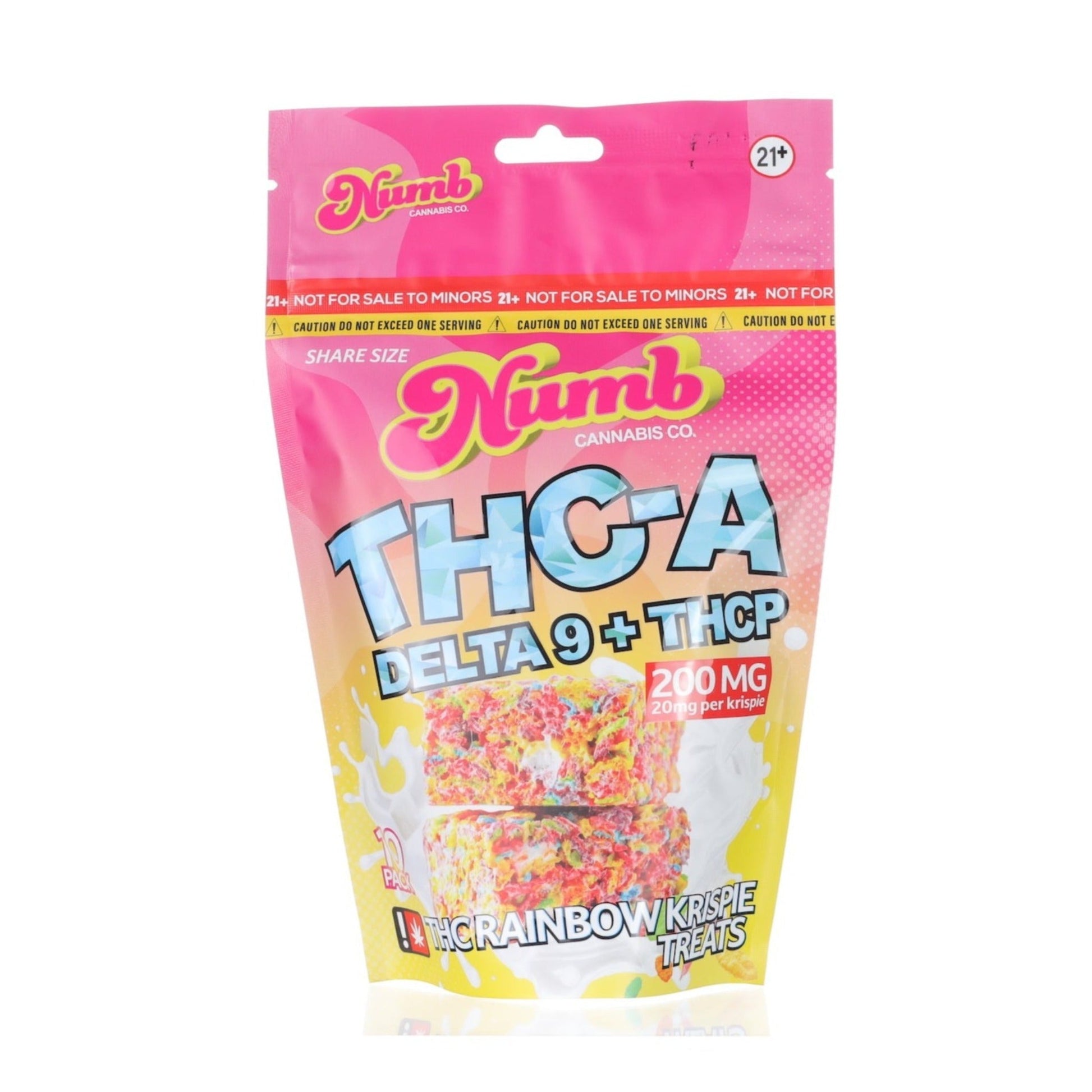 Numb THC-A Rainbow Krispie Treats 200mg 10ct