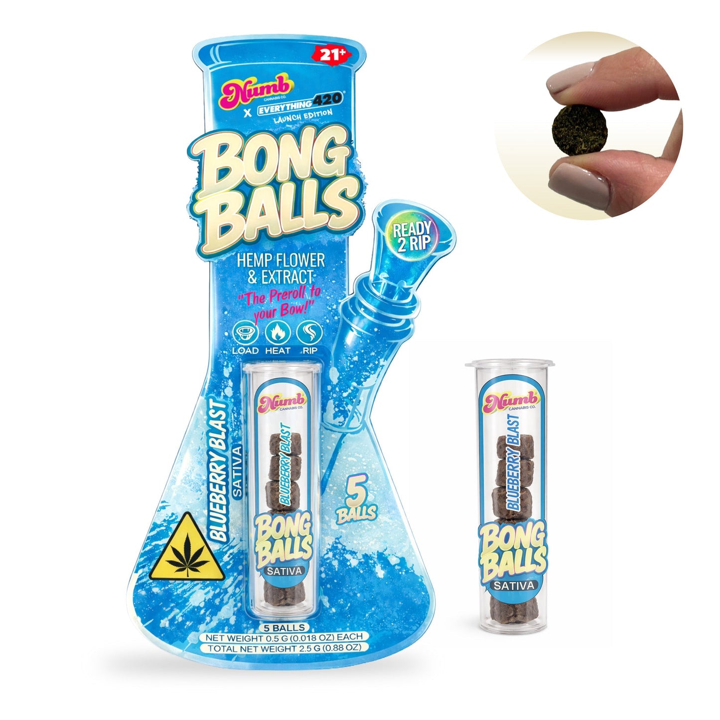 Numb Cannabis Co. x Everything 420 THC Bong Balls Blueberry Blast 2.5g