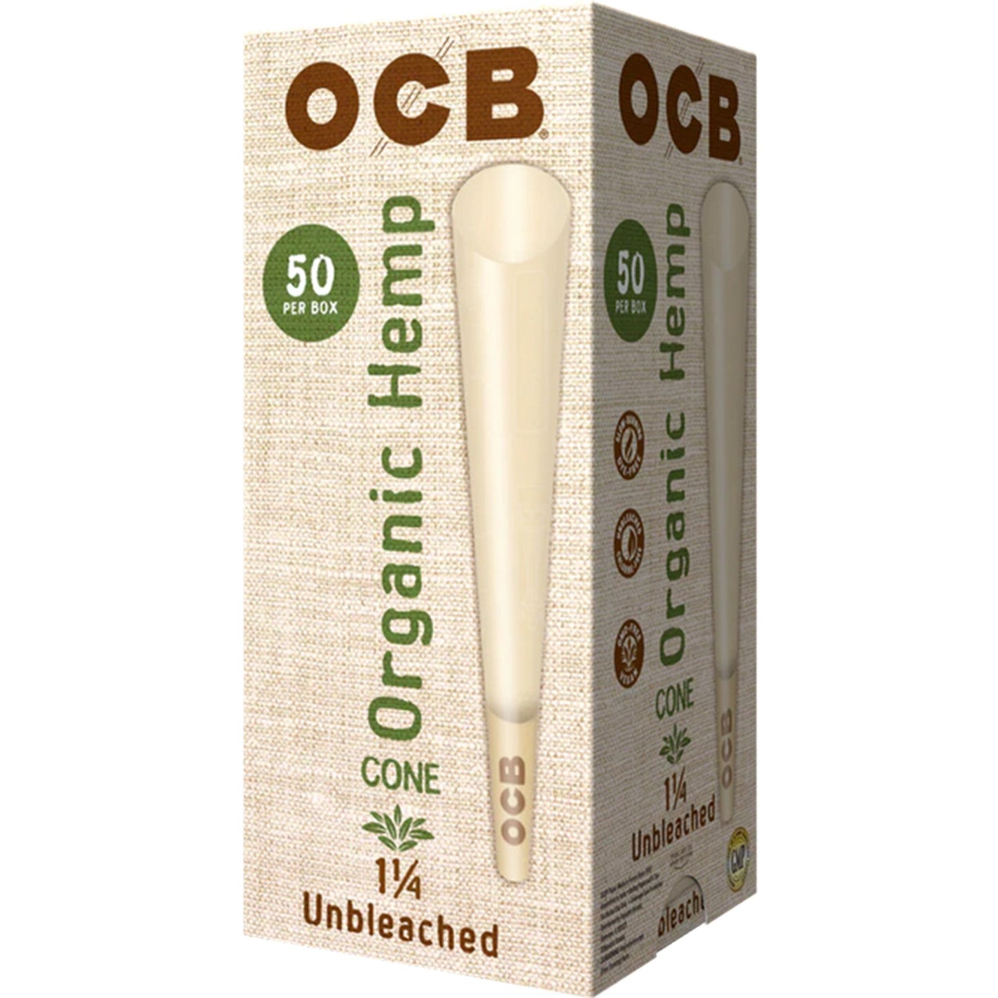 OCB Organic Hemp 1 1/4 Cone Box 50ct
