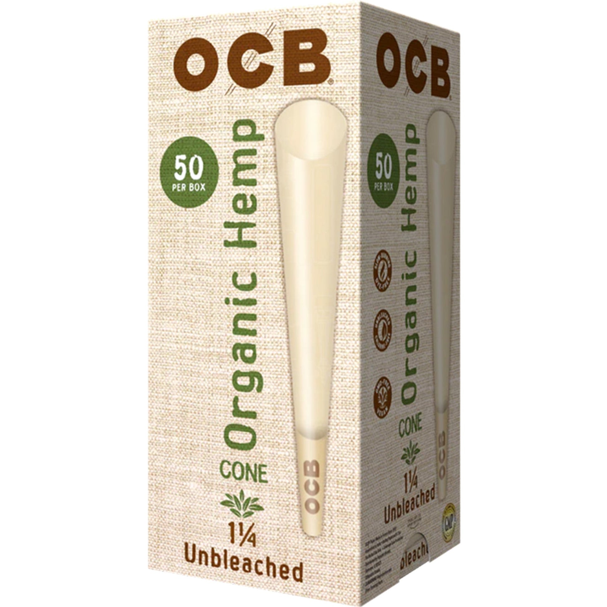 OCB Organic Hemp 1 1/4 Cone Box 50ct