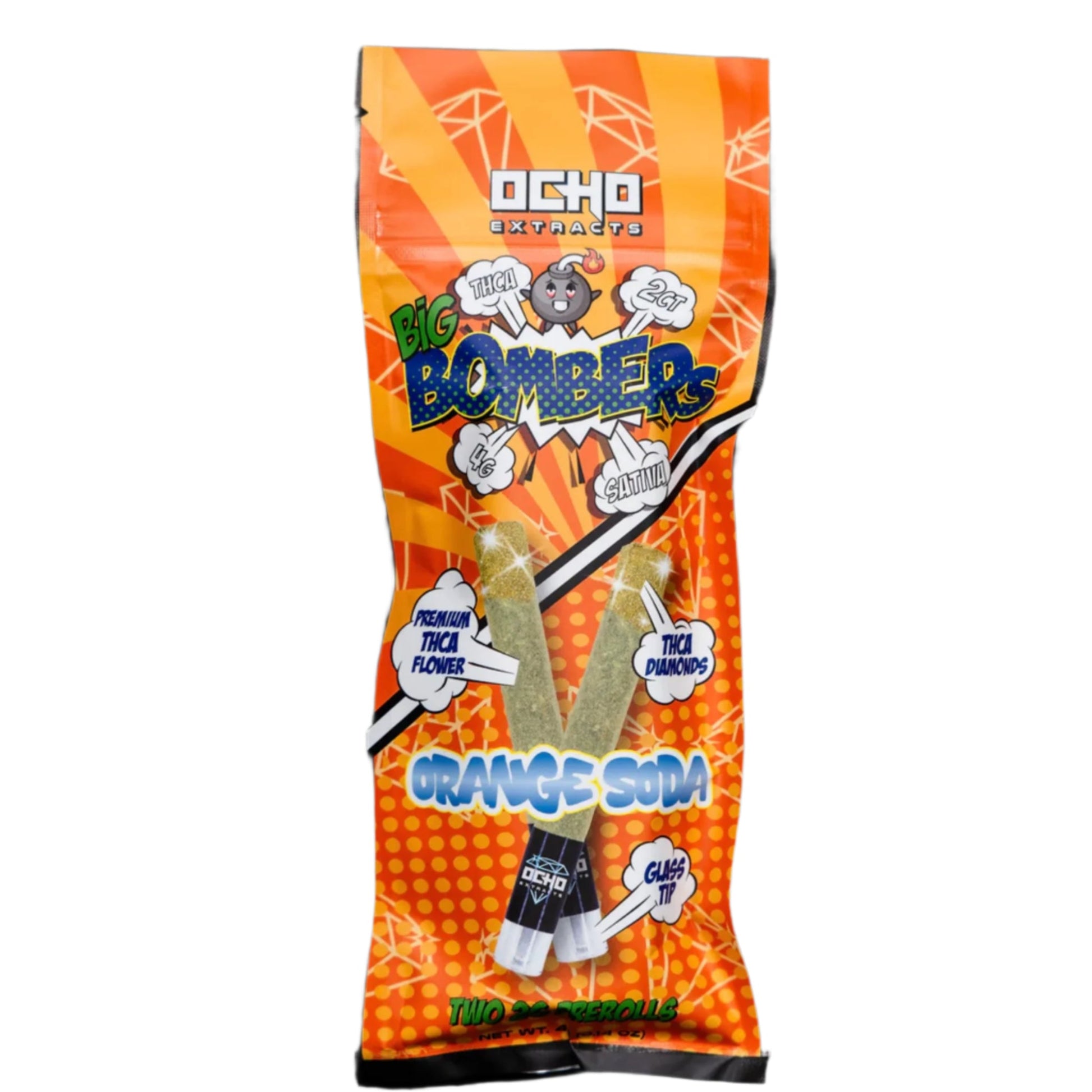 Ocho Extracts Big Bombers Glass Tip THC-A Pre-Rolls 4g