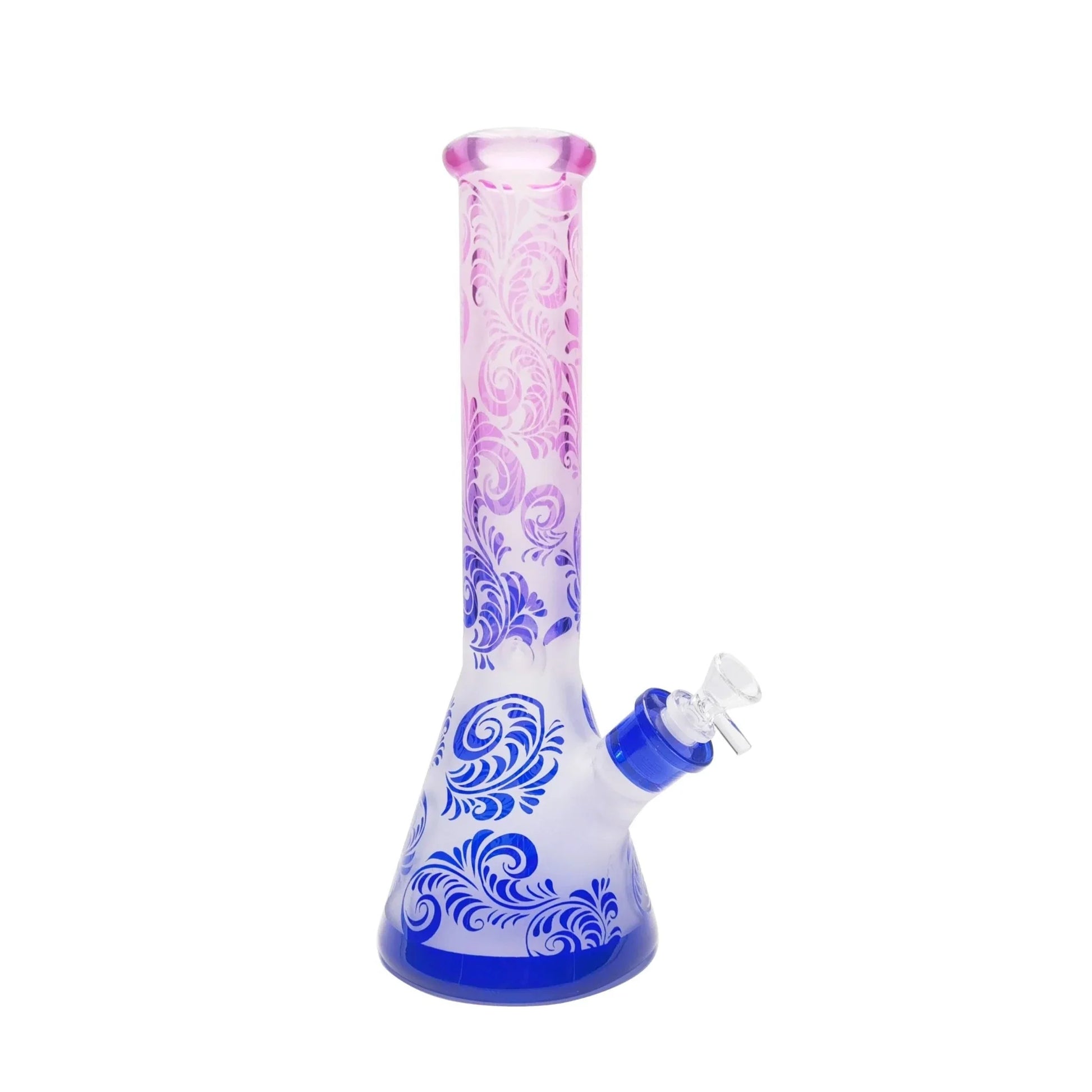 Ombre Frosted Herb Bong 14in Beaker Glass