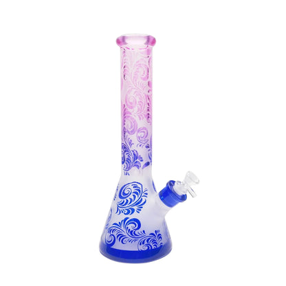 Ombre Frosted Herb Bong 14in Beaker Glass