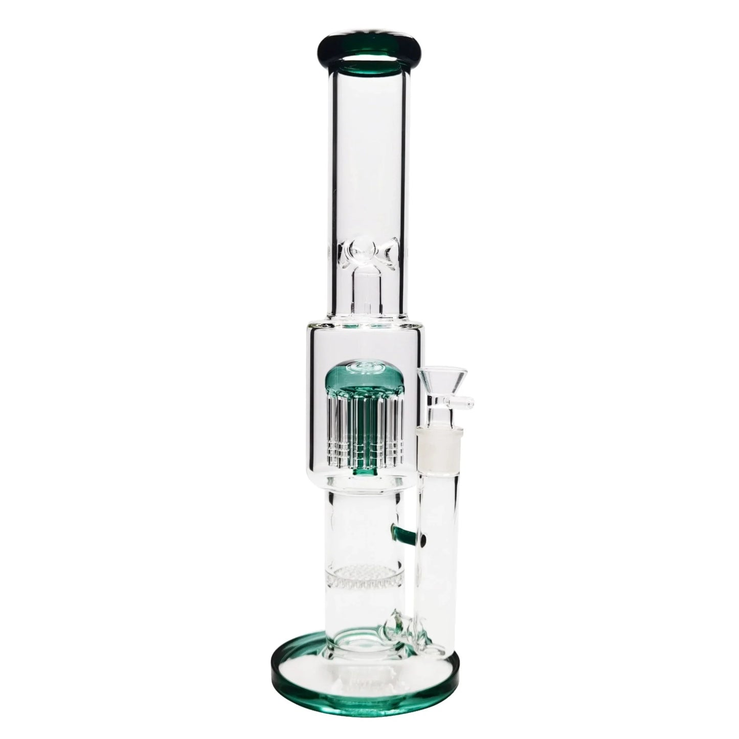 Ovation Perc Bong 16in Amber Teal Glass