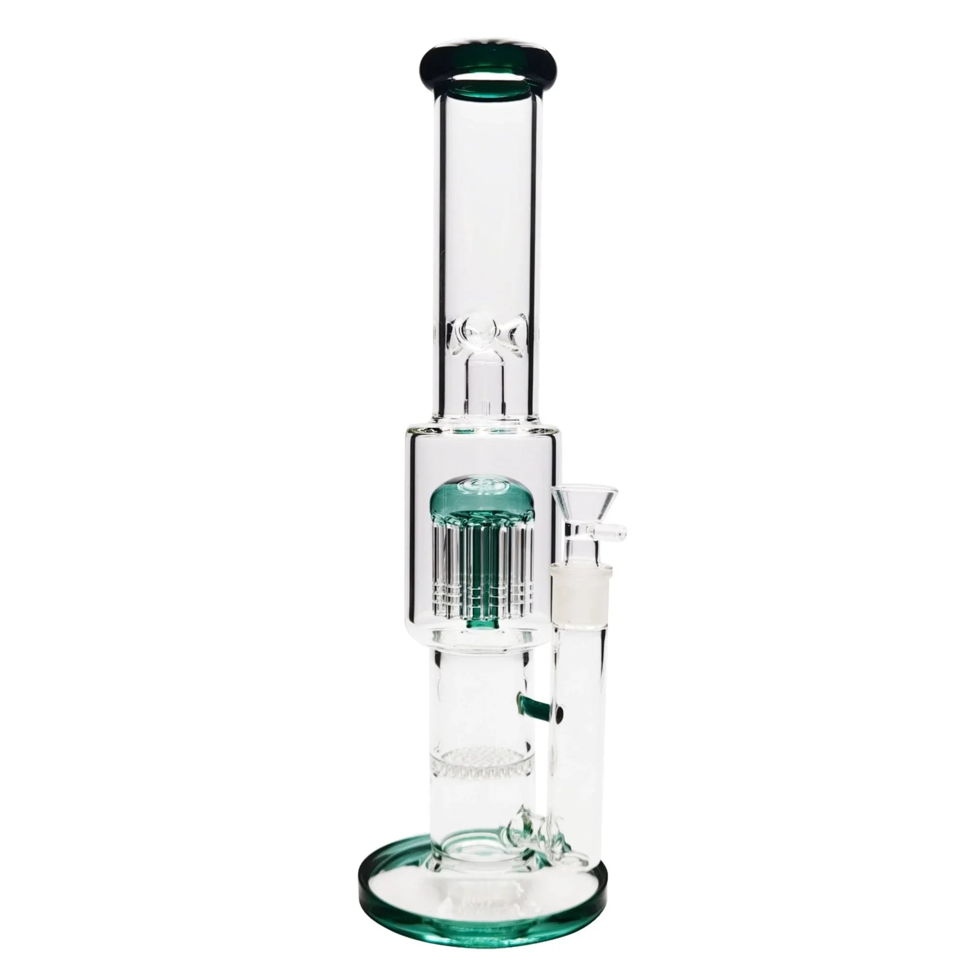 Ovation Perc Bong 16in Amber Teal Glass