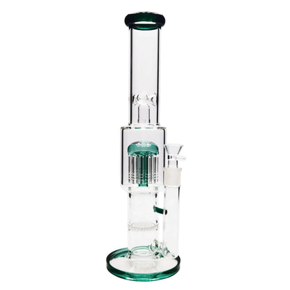 Ovation Perc Bong 16in Amber Teal Glass