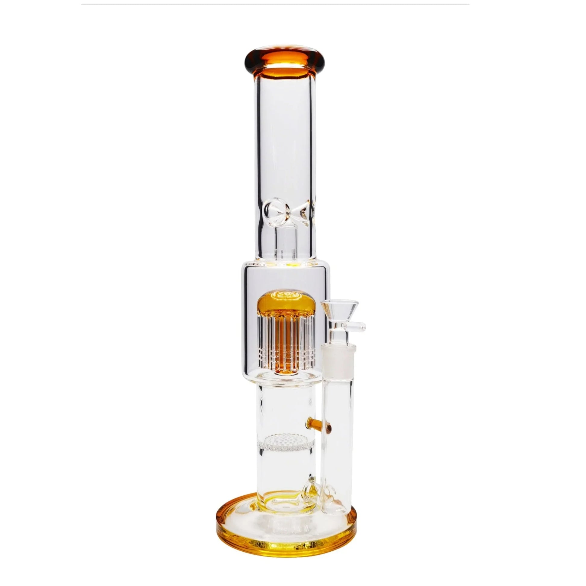 Ovation Perc Bong 16in Amber Teal Glass