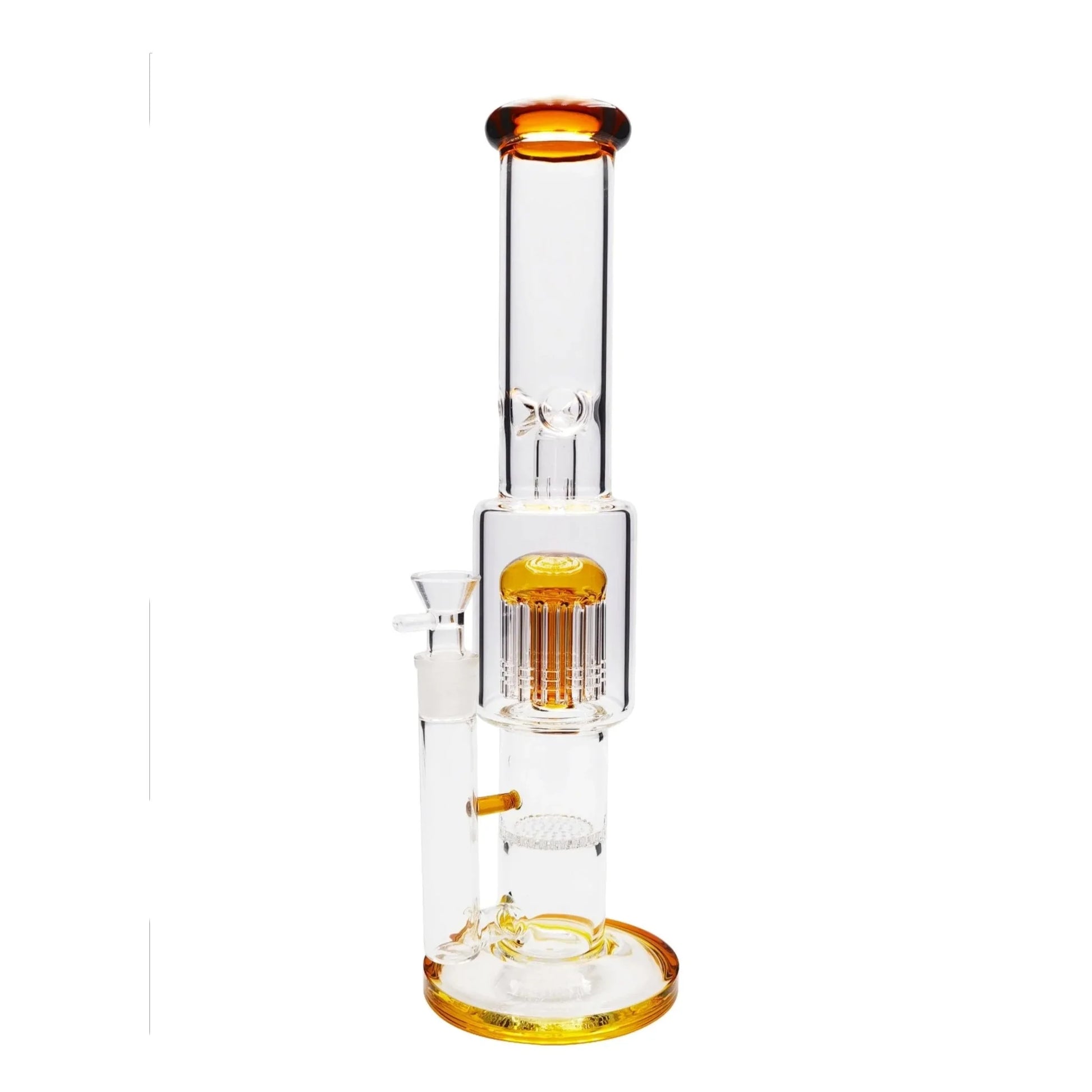 Ovation Perc Bong 16in Amber Teal Glass