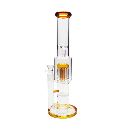 Ovation Perc Bong 16in Amber Teal Glass