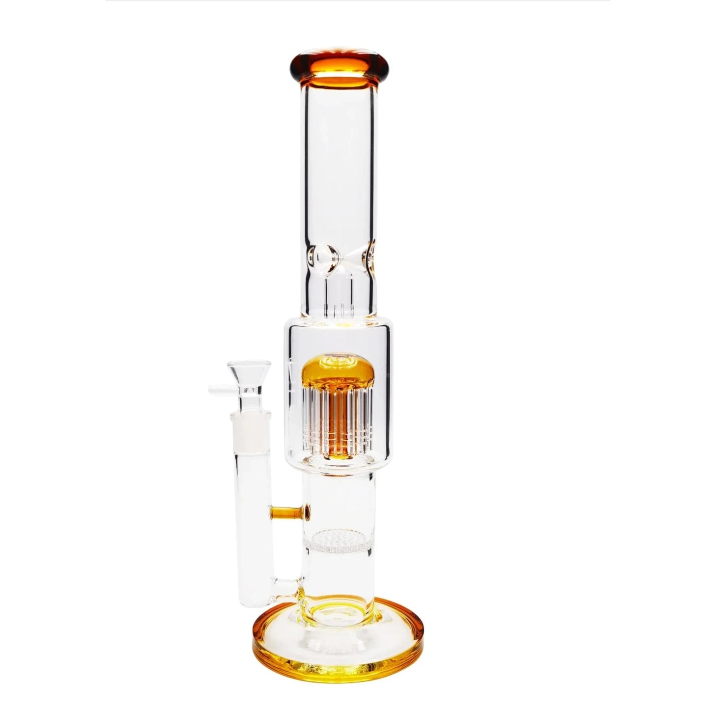 Ovation Perc Bong 16in Amber Teal Glass
