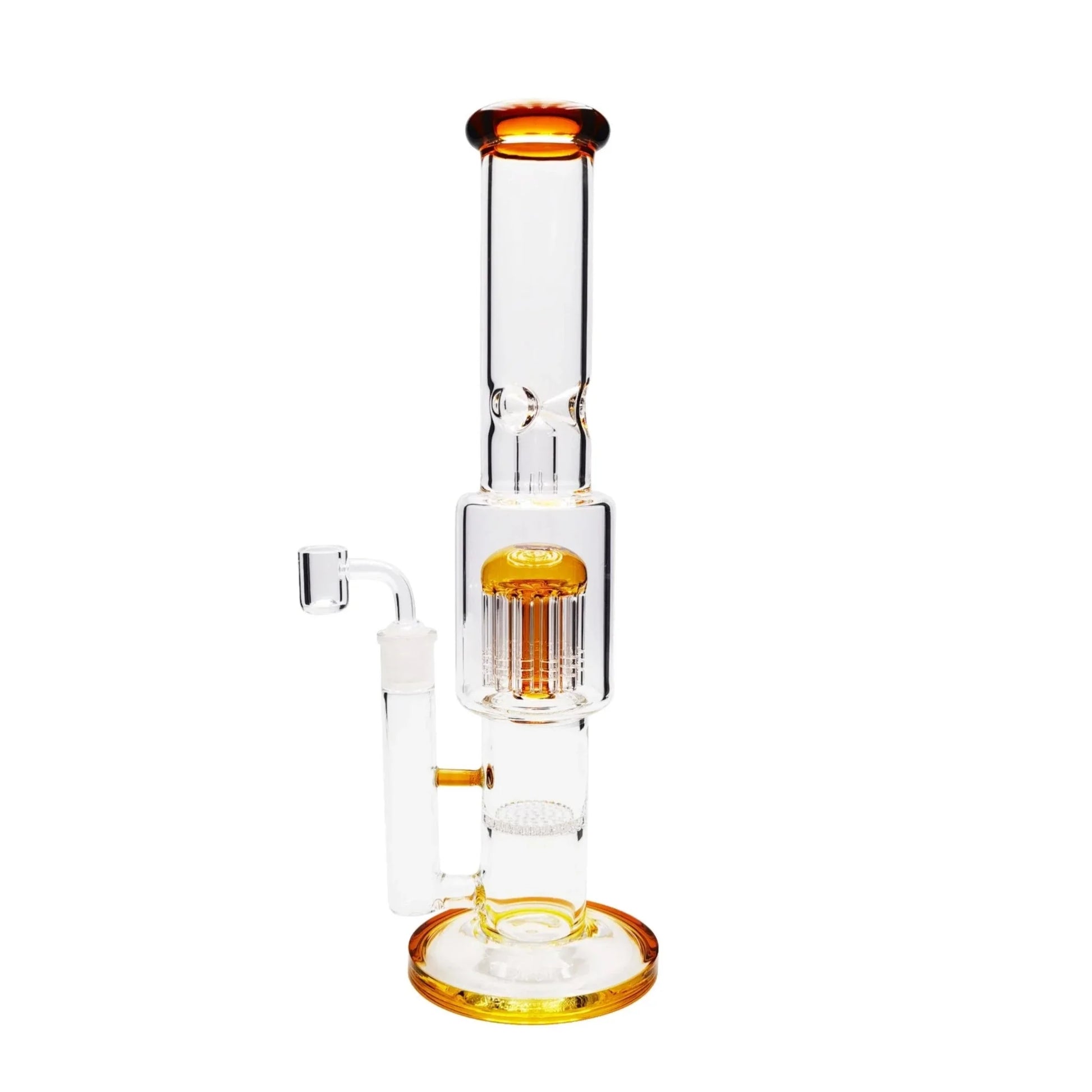 Ovation Perc Bong 16in Amber Teal Glass
