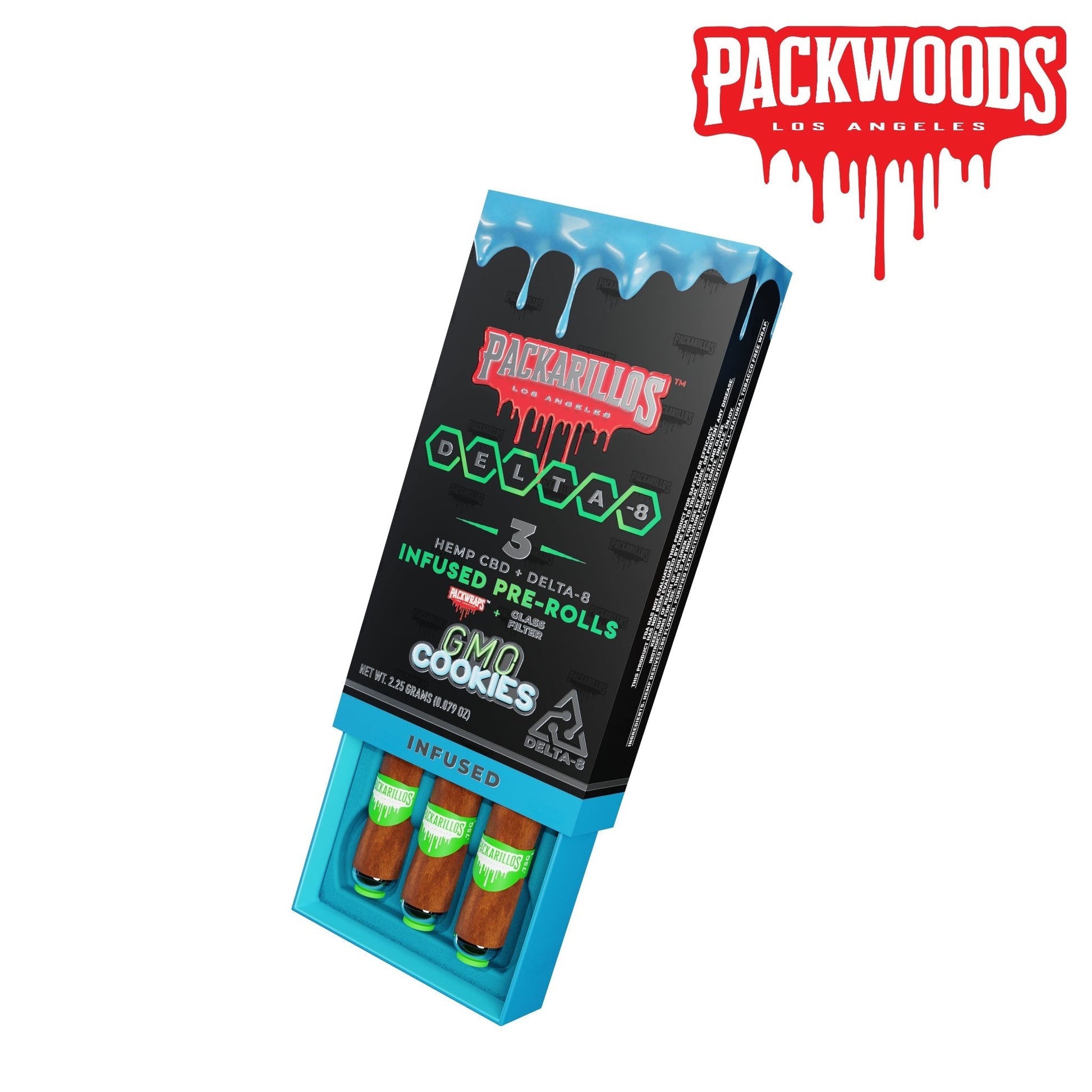 Packwoods Delta 8 Packarillos 3 Pack Pre-Roll