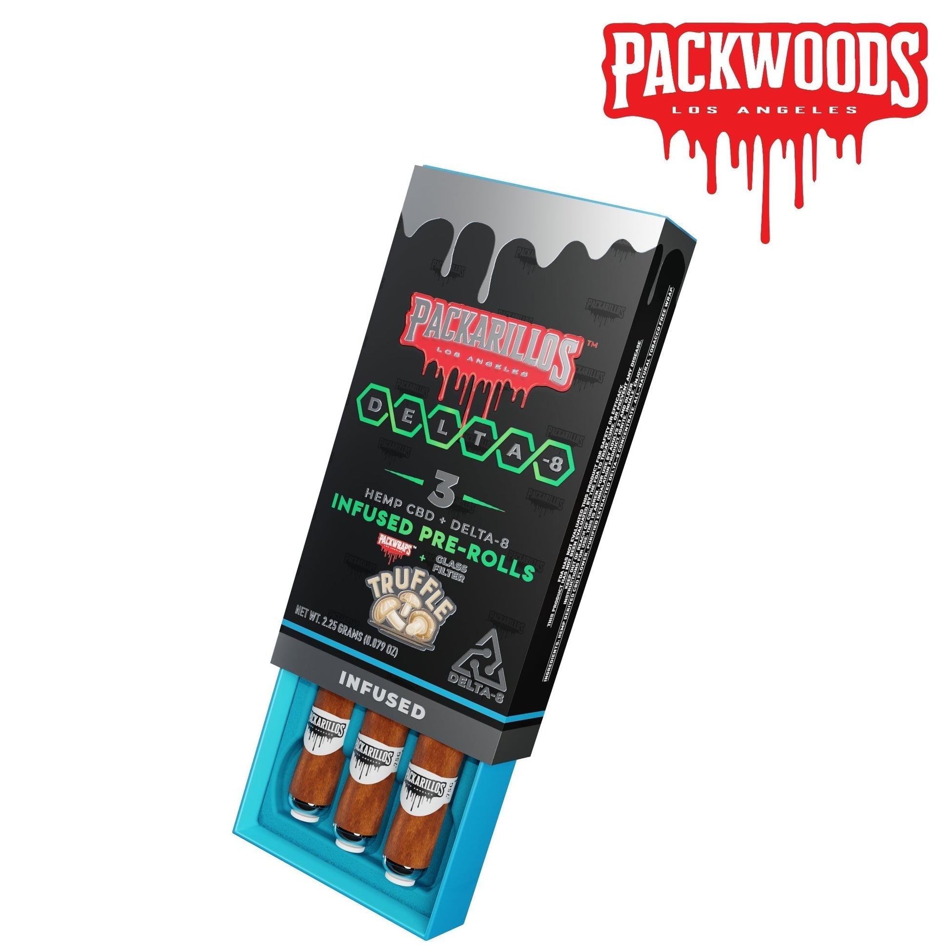 Packwoods Delta 8 Packarillos 3 Pack Pre-Roll