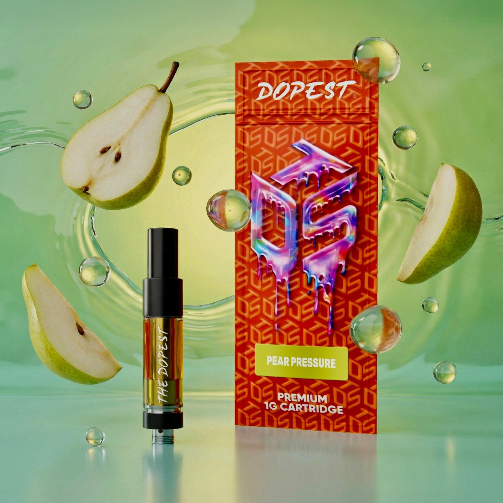 The Dopest Pear Pressure Hybrid THCA Vape Cartridge 1g