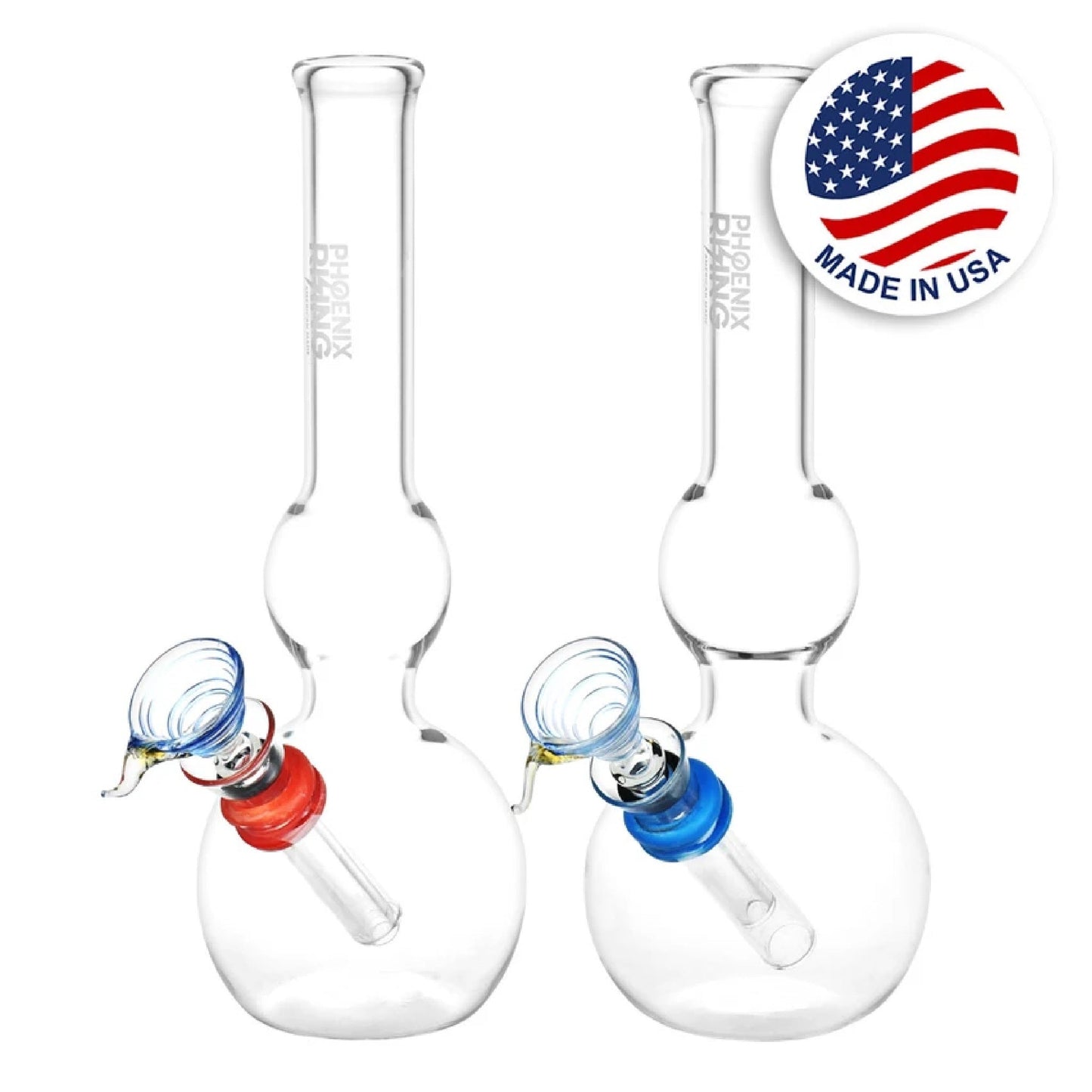 Phoenix Rising Classic Double Bubble Bong 8in
