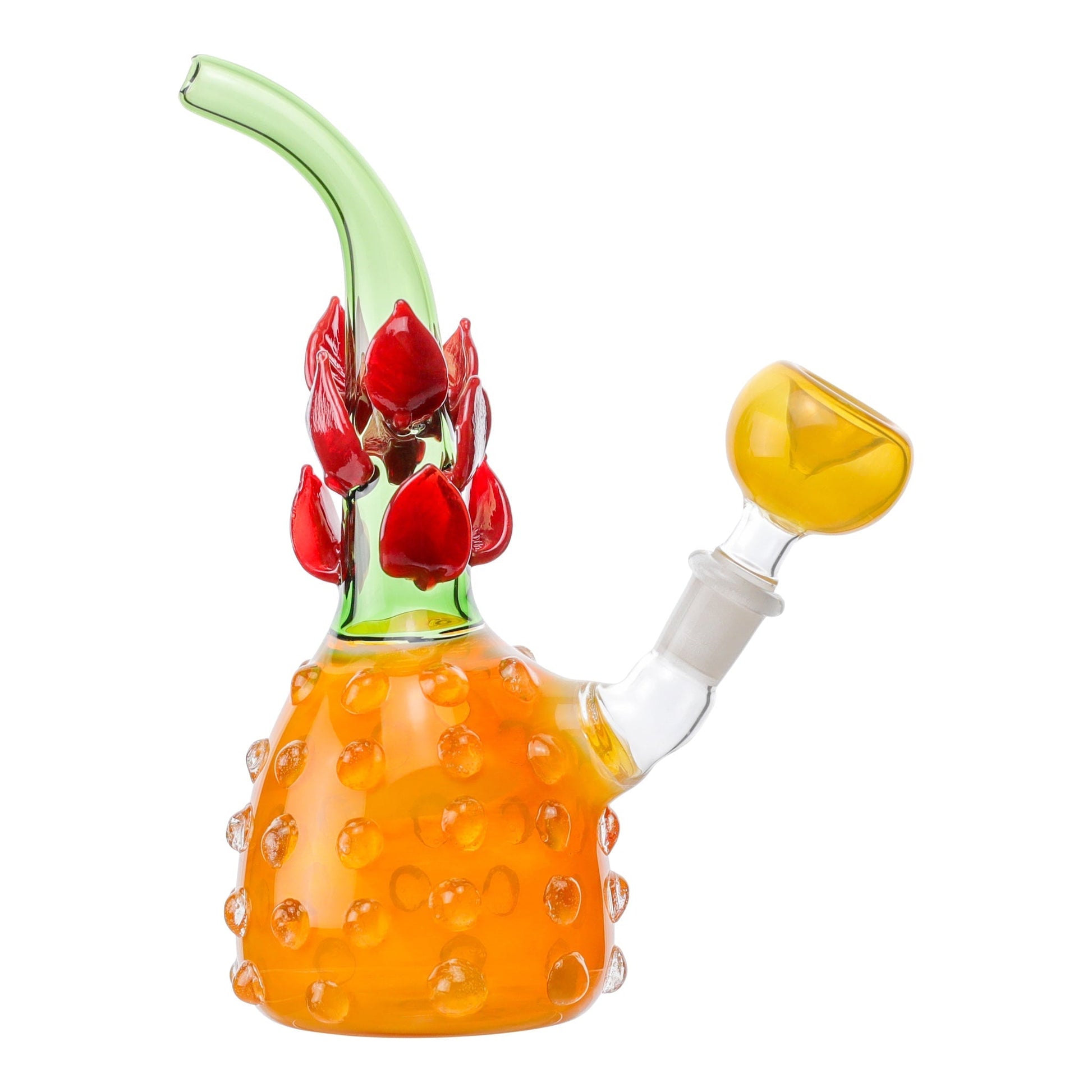 Allied International Pineapple Flower Pipe 8in Borosilicate Glass