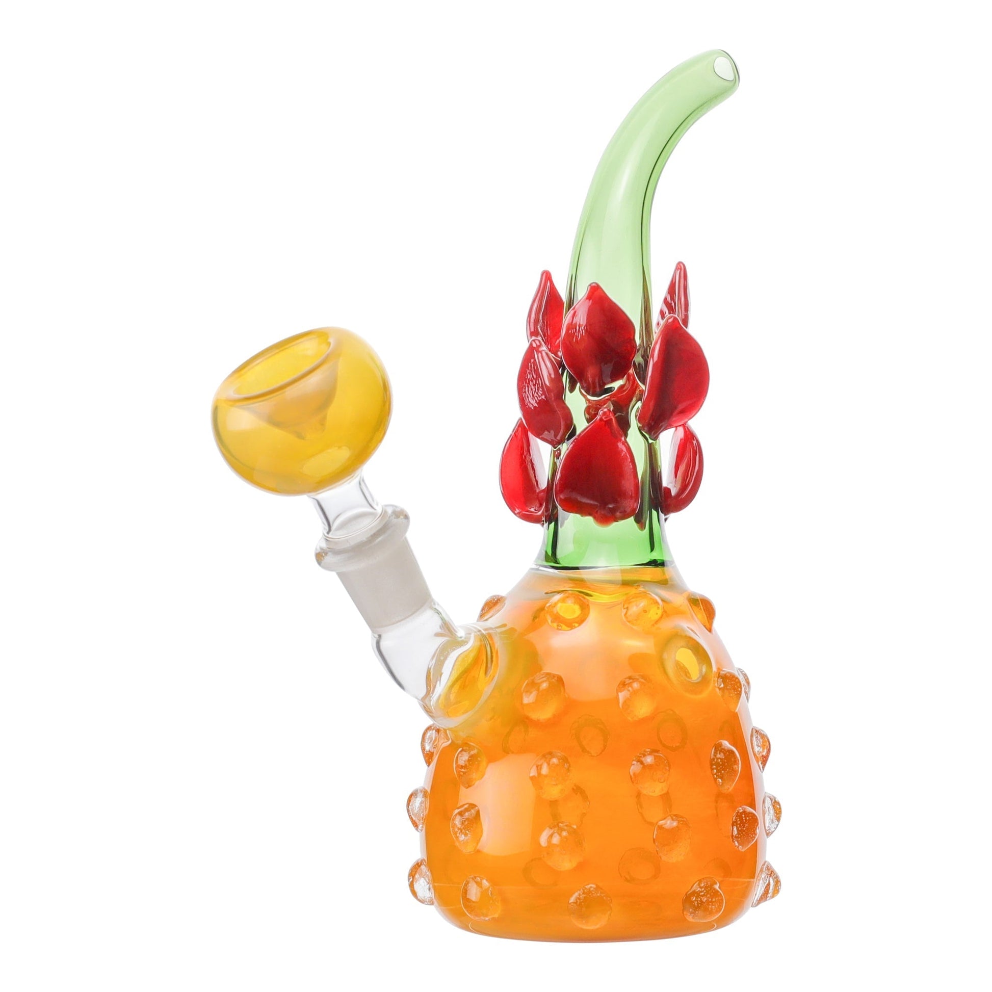 Allied International Pineapple Flower Pipe 8in Borosilicate Glass