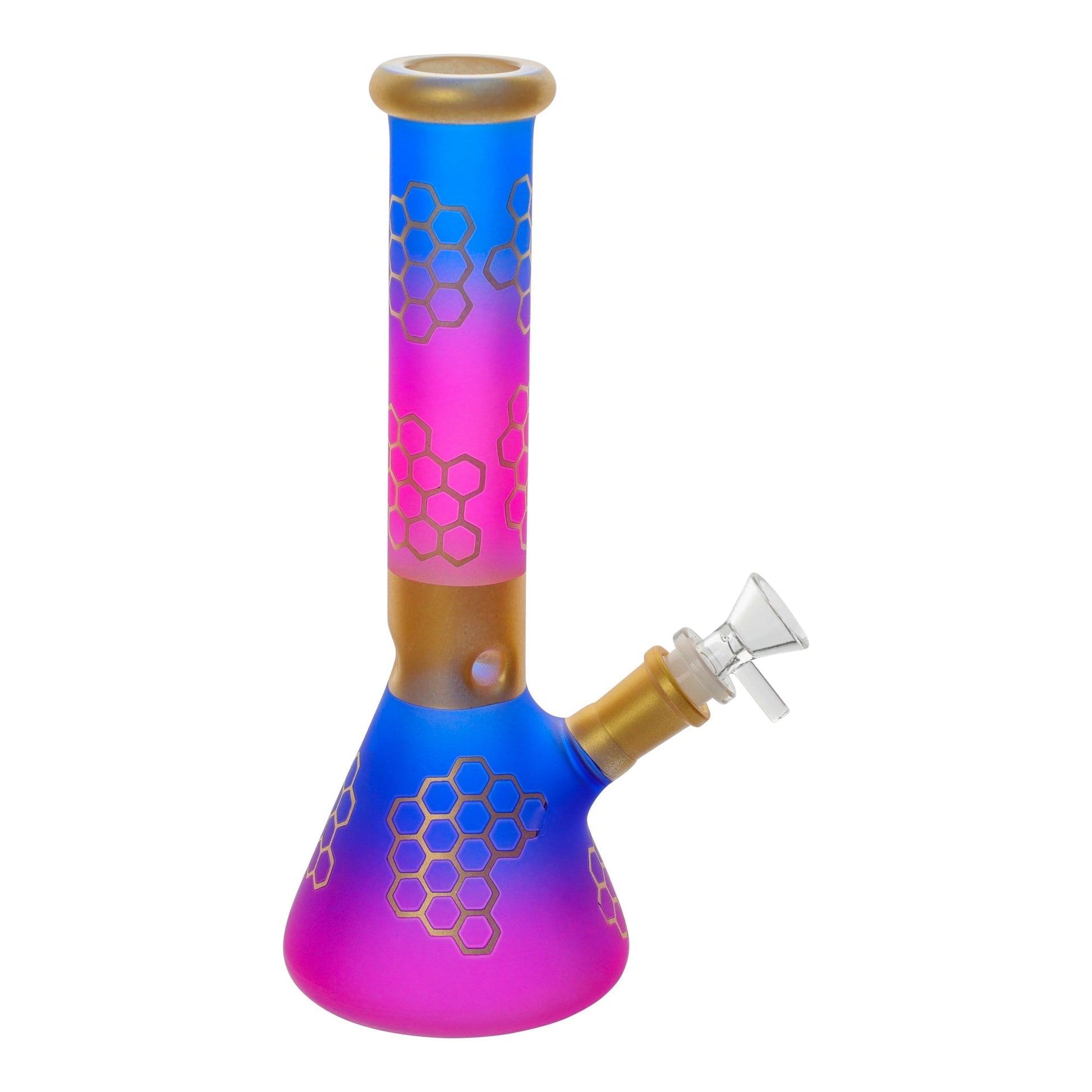 Amy Pink Flashy Beeswax Beaker Bong 10in Glass