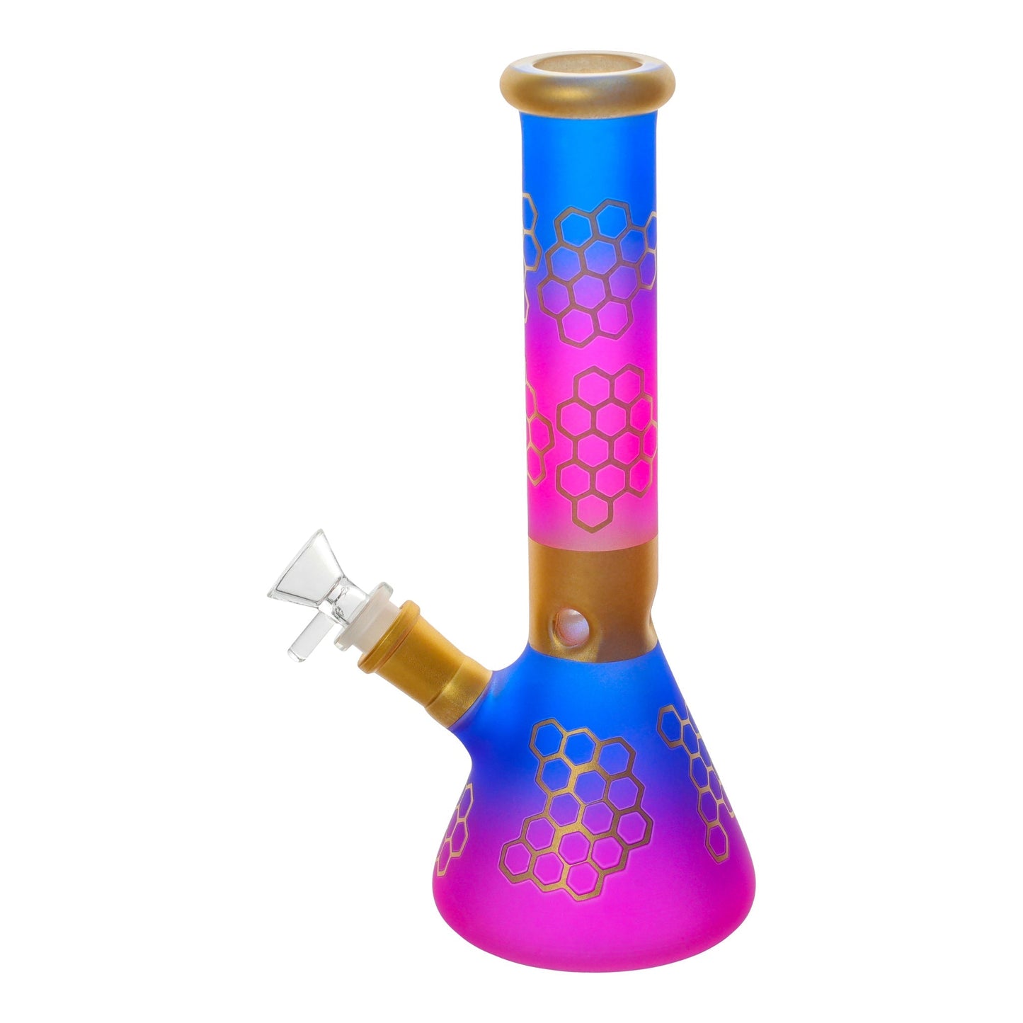 Amy Pink Flashy Beeswax Beaker Bong 10in Glass