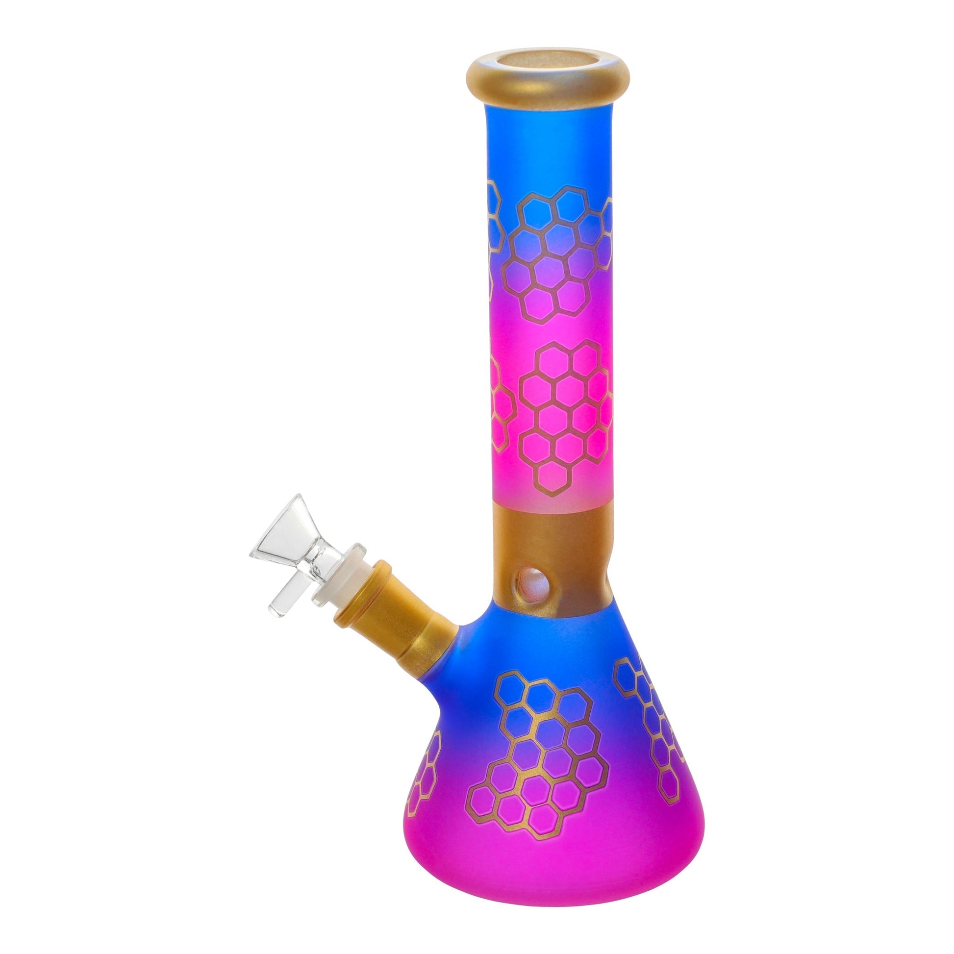 Amy Pink Flashy Beeswax Beaker Bong 10in Glass