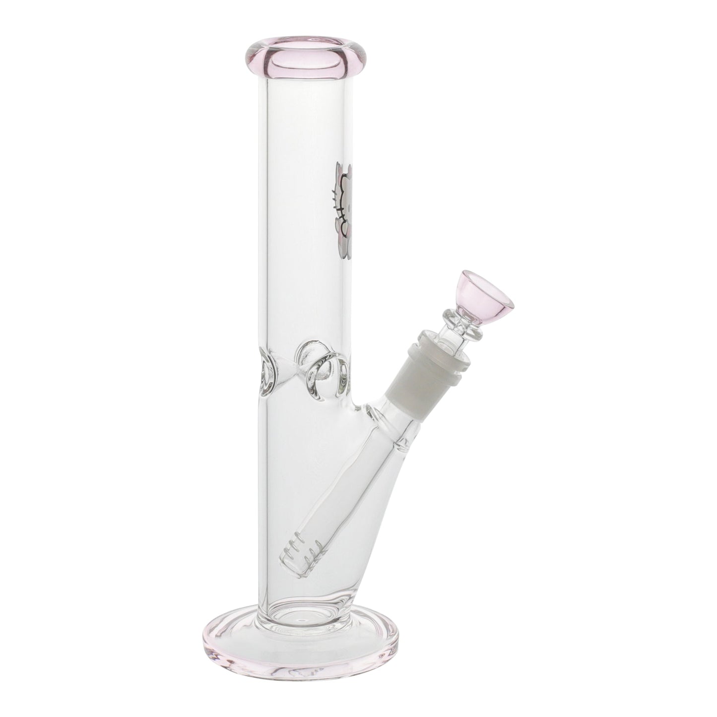 Amy Pink Kitty Straight Tube Bong 10in