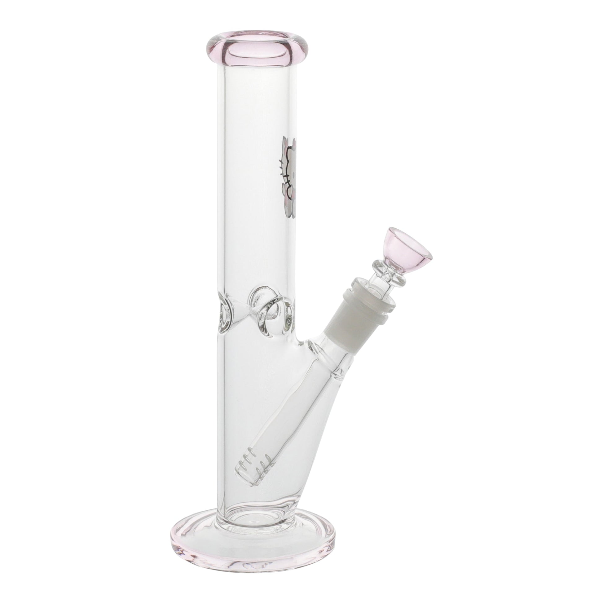 Amy Pink Kitty Straight Tube Bong 10in