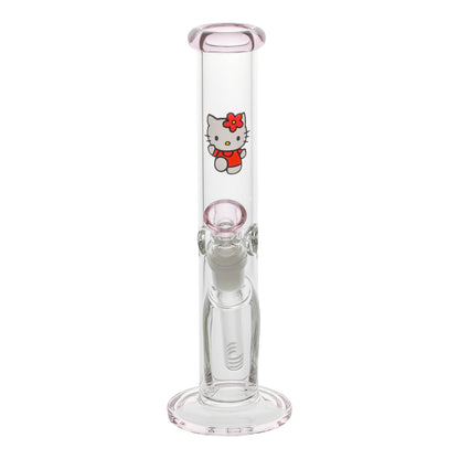 Amy Pink Kitty Straight Tube Bong 10in