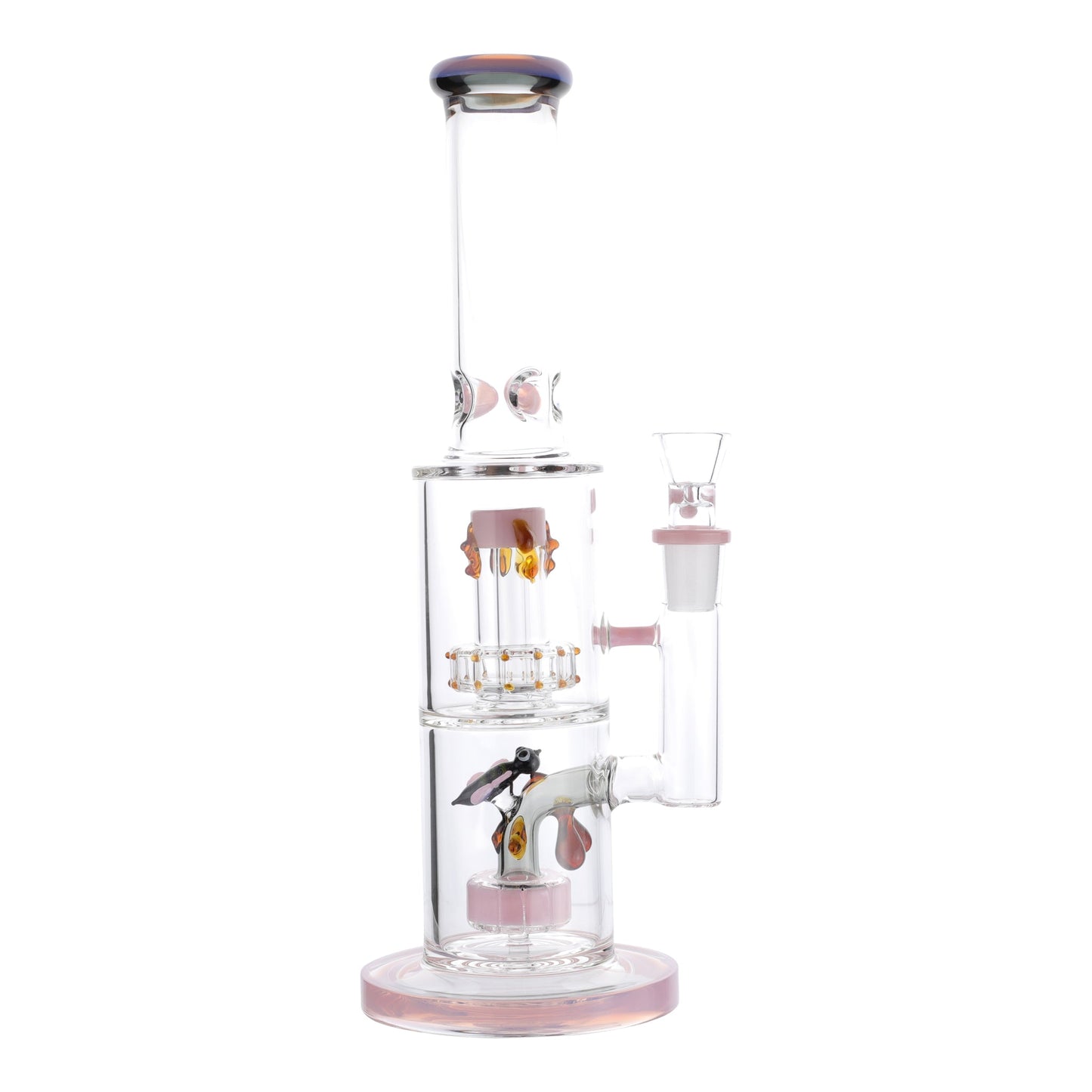 Royal Glass Pink Honey Hive Percolator Bong 14in