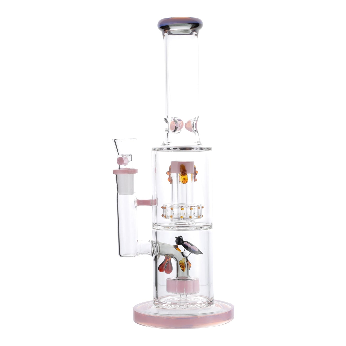 Royal Glass Pink Honey Hive Percolator Bong 14in