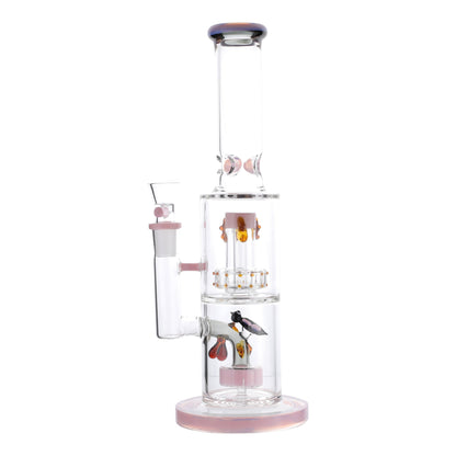 Royal Glass Pink Honey Hive Percolator Bong 14in