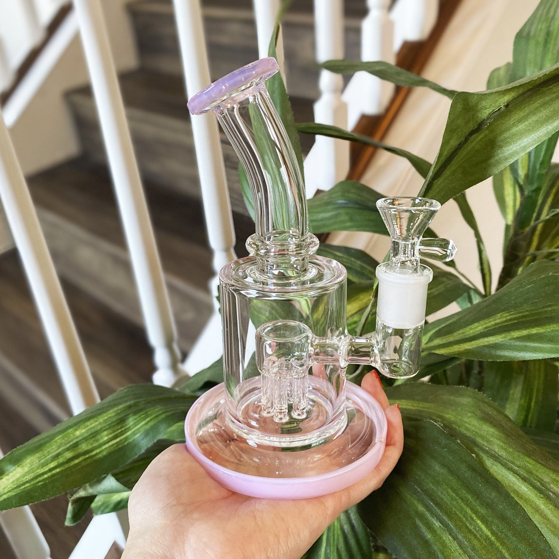 Royal Glass Pink Mad Scientist Bong 7in 14mm Matrix Perc
