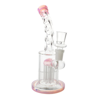 EF420 Pink Neon Tip Glass Bong 8in