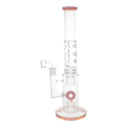 Amy Pink Oh My Bong 17in Triple Percolator Straight Tube
