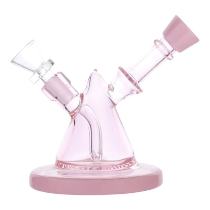Royal Glass Pink Pyramid Scheme Bubbler Bong 6in