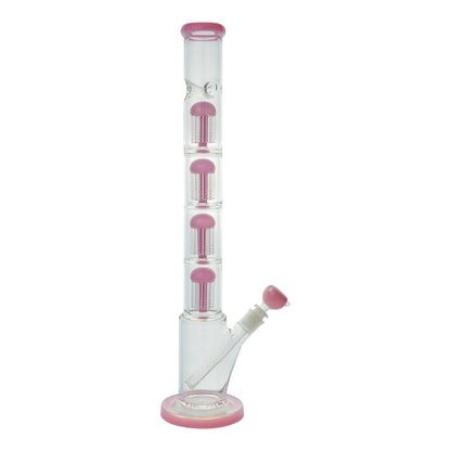 Royal Glass Pink Quadruple Jelly Fish Perc Bong 21in