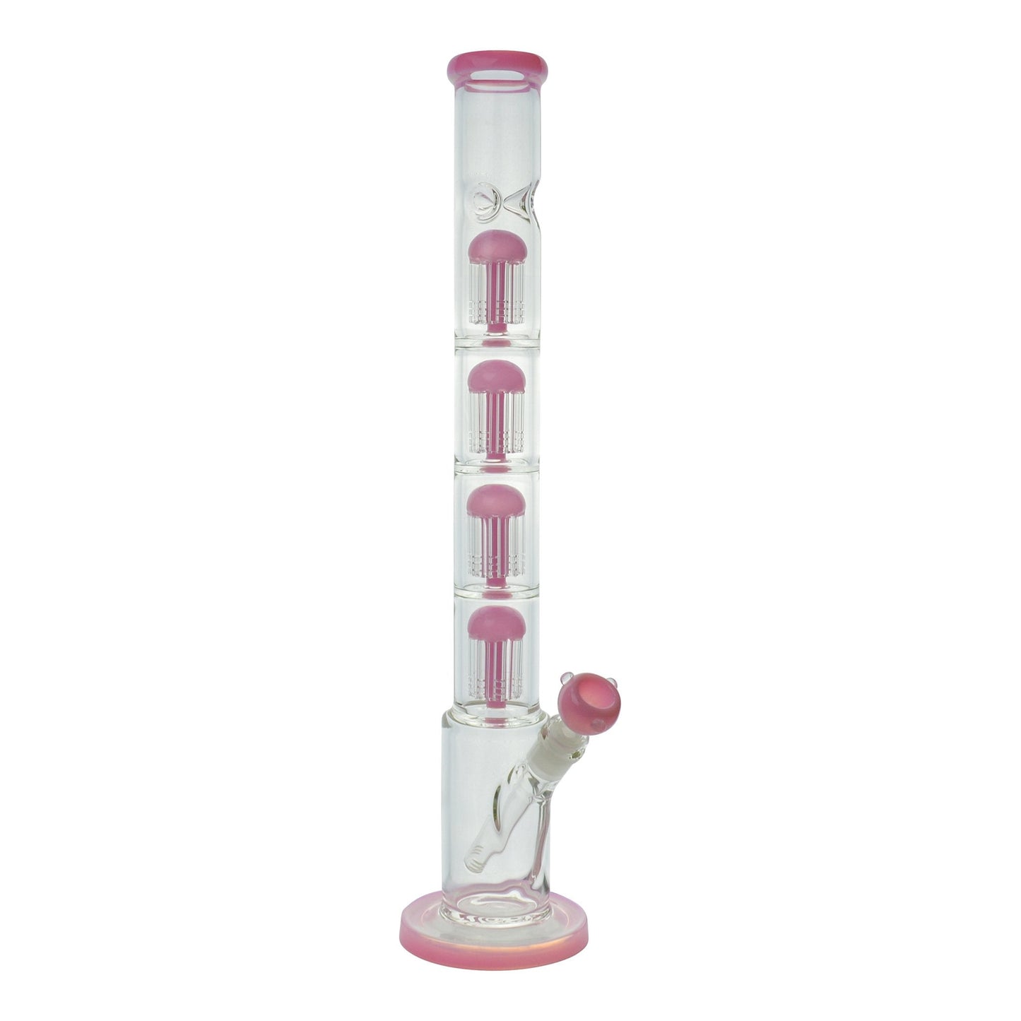 Royal Glass Pink Quadruple Jelly Fish Perc Bong 21in