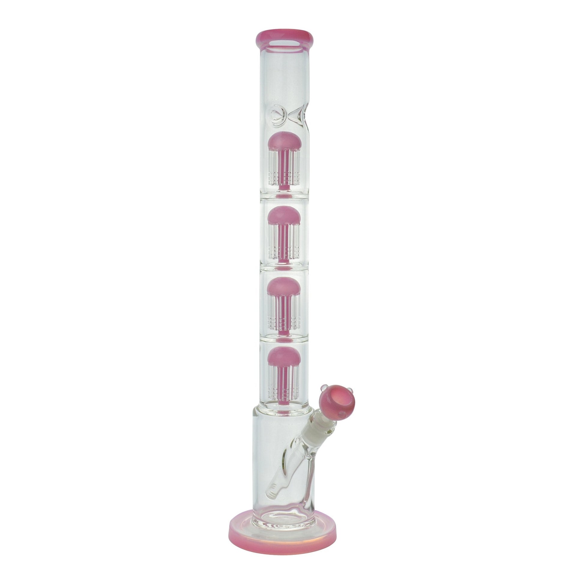 Royal Glass Pink Quadruple Jelly Fish Perc Bong 21in