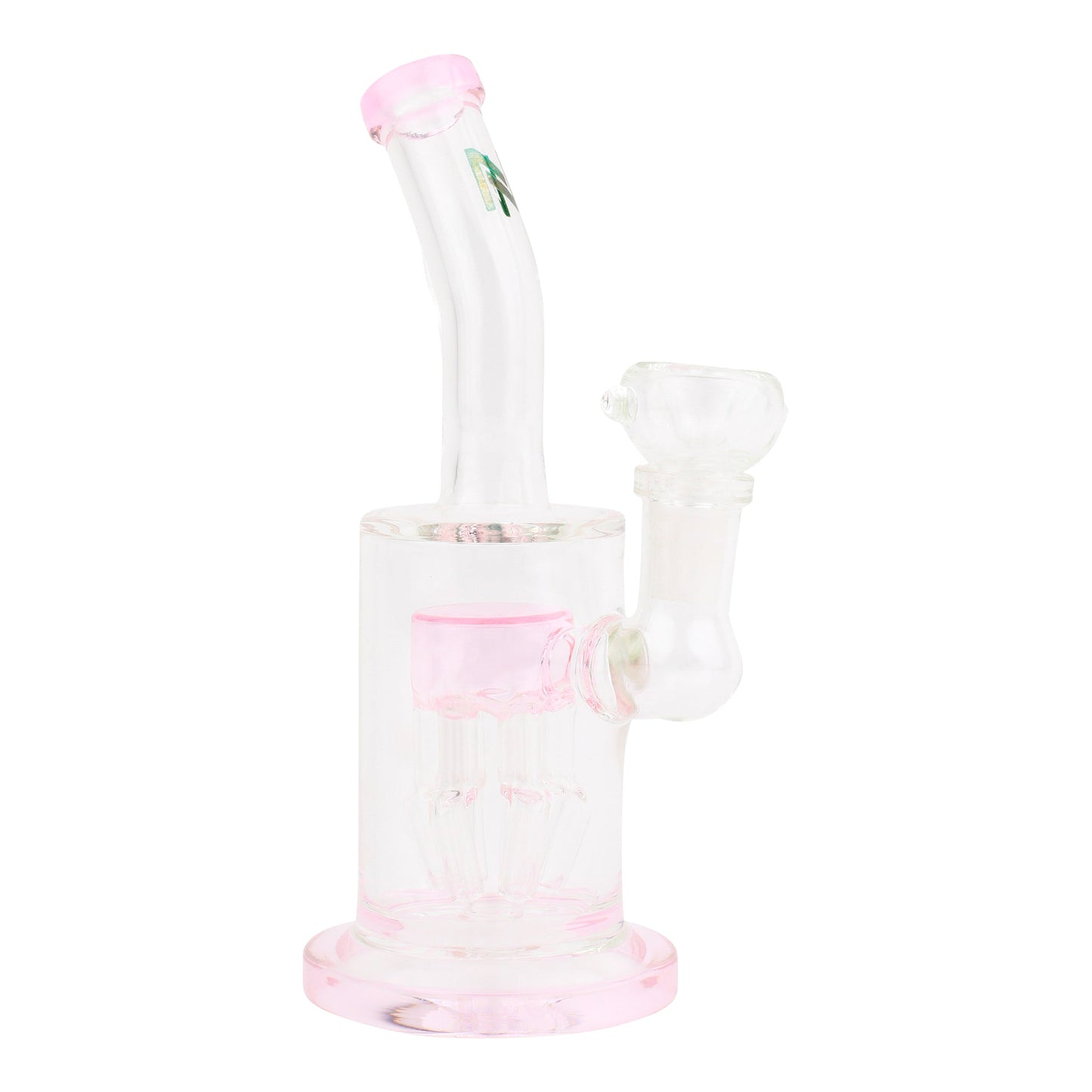 Allied International Pink Tilted Tree Perc Bong 7in